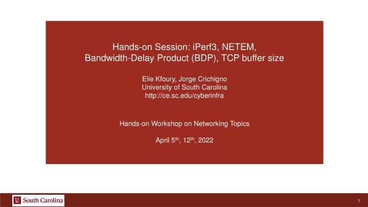 hands on session iperf3 netem bandwidth delay