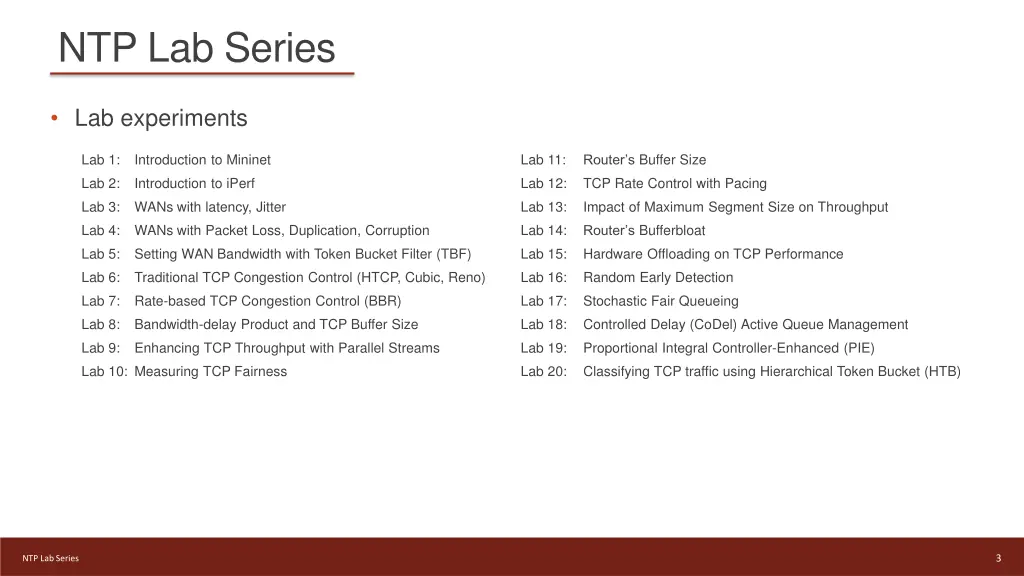 ntp lab series