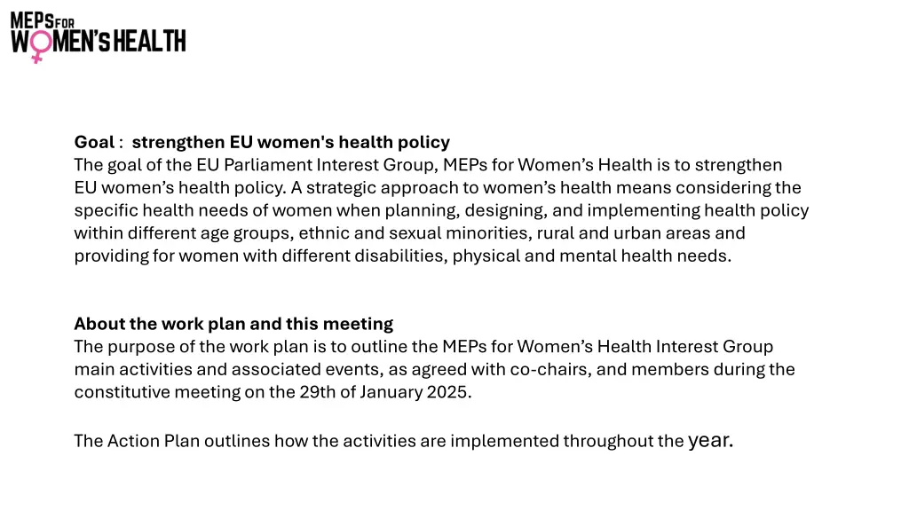goal strengthen eu women s health policy the goal
