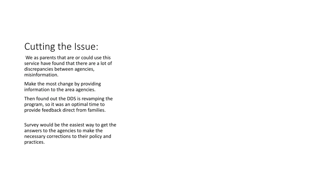 cutting the issue