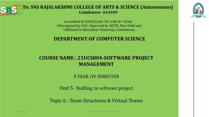 dr sns rajalakshmi college of arts science