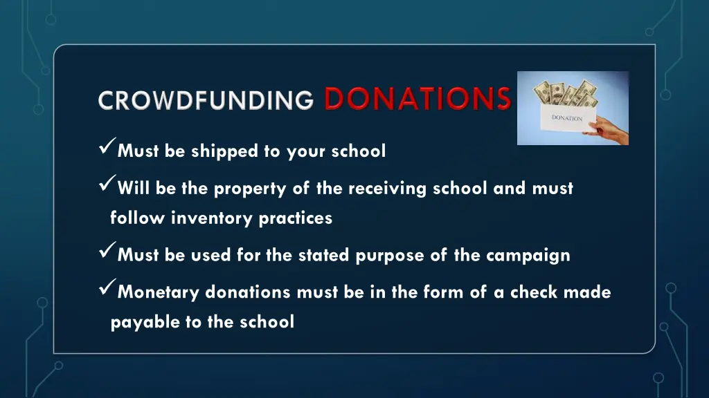 must be shipped to your school will