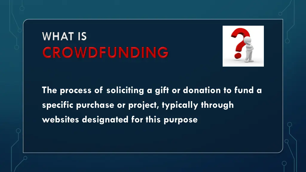 the process of soliciting a gift or donation