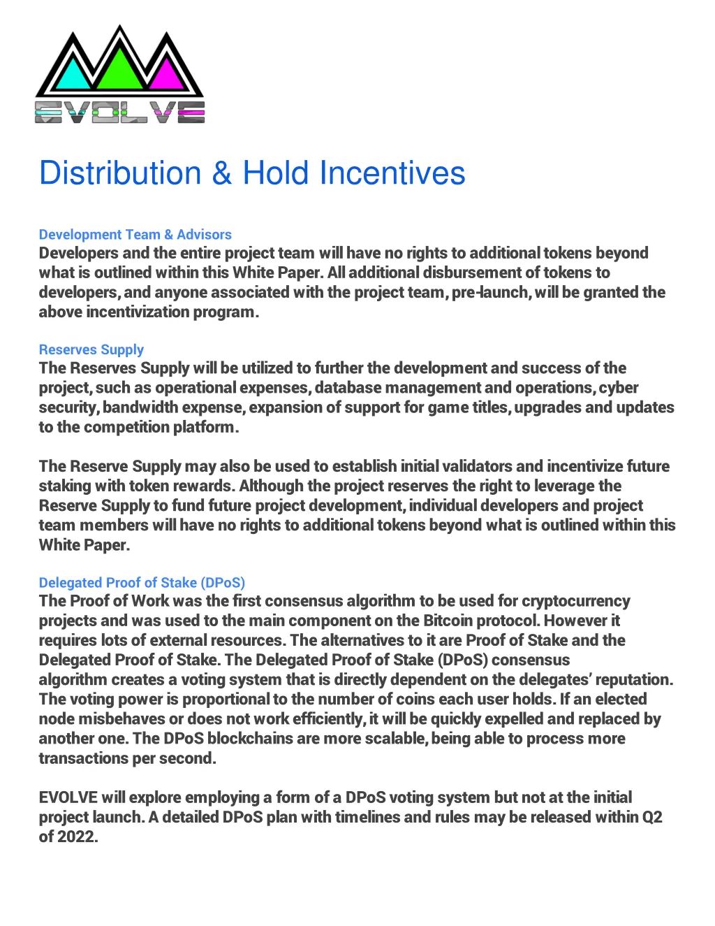 distribution hold incentives 1