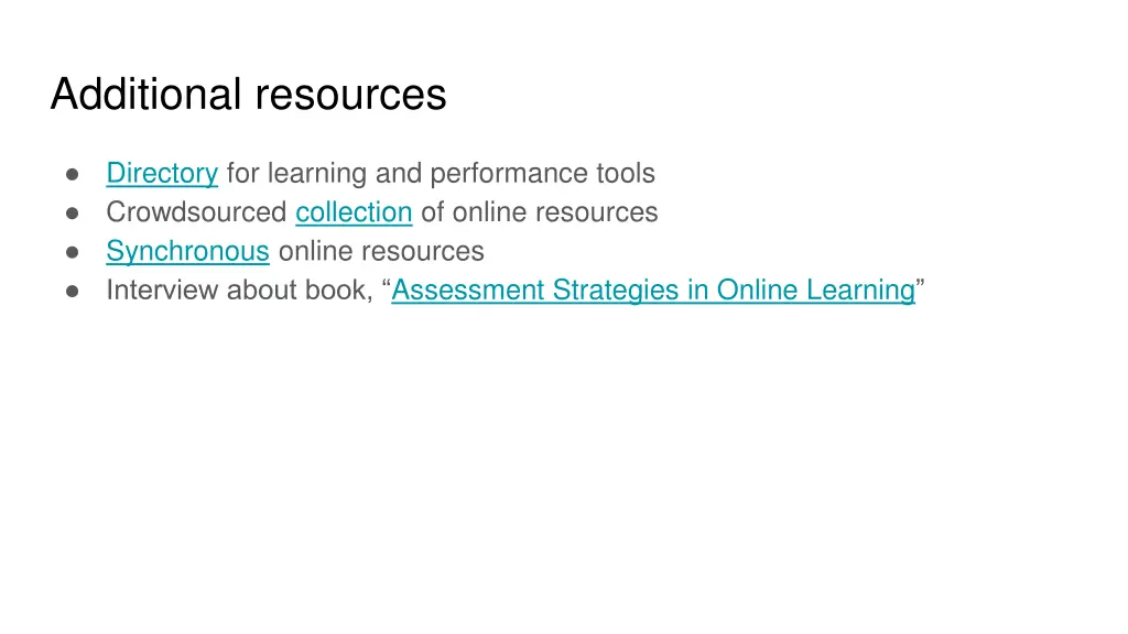 additional resources