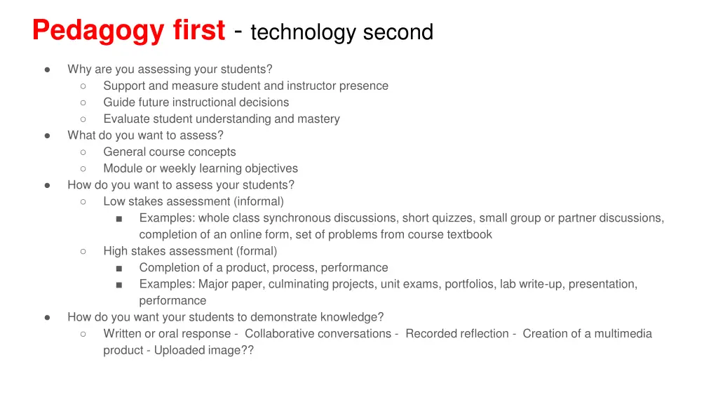 pedagogy first technology second