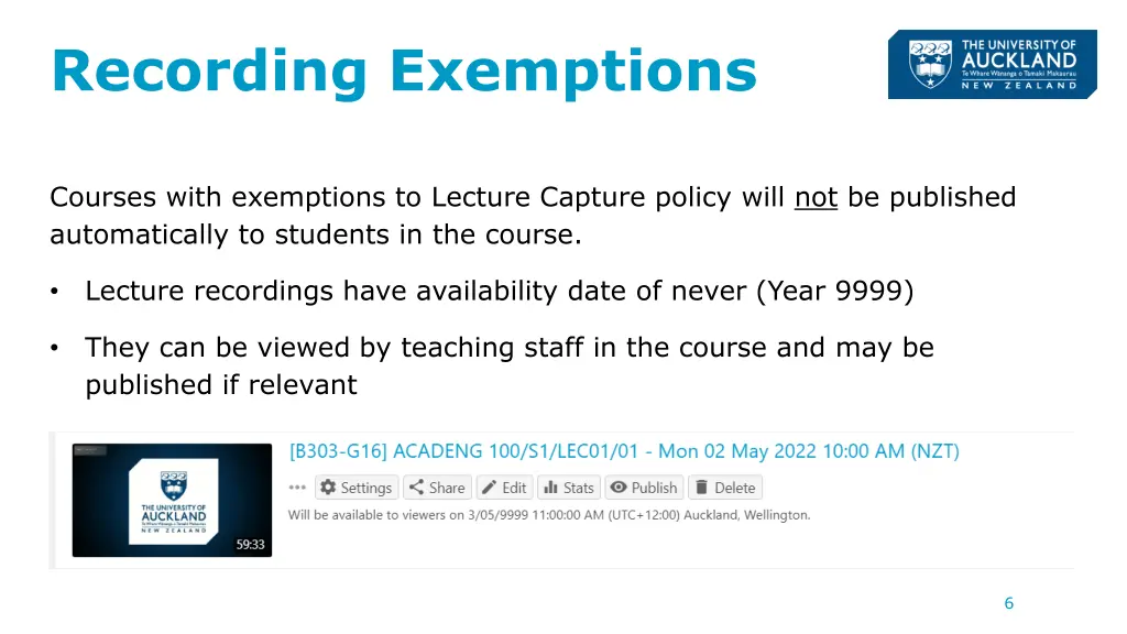recording exemptions