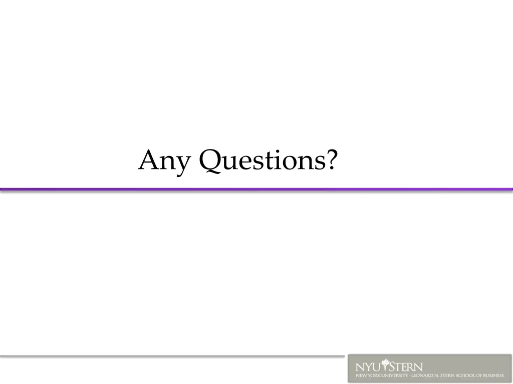 any questions
