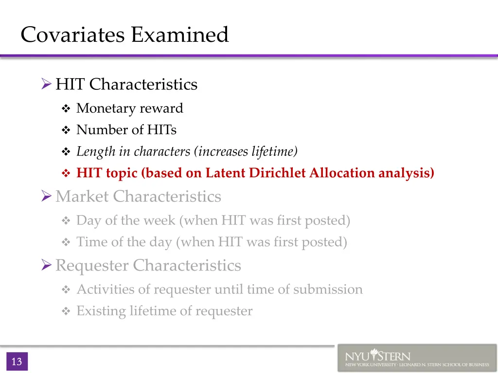 covariates examined 2