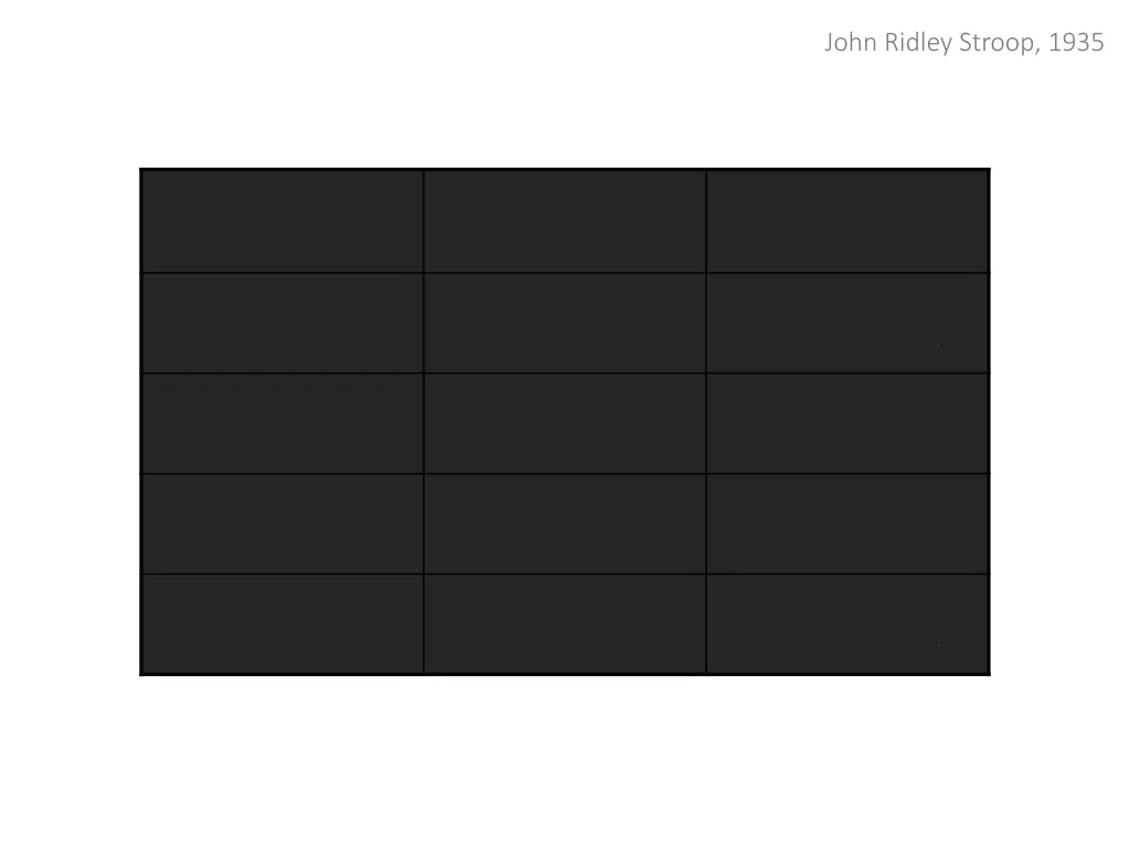 john ridley stroop 1935