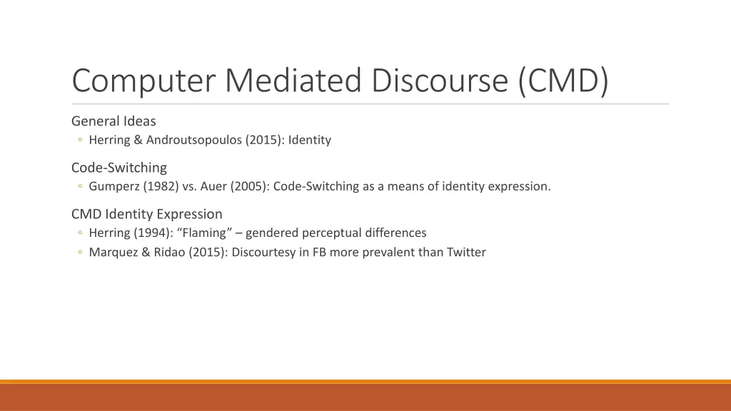 computer mediated discourse cmd