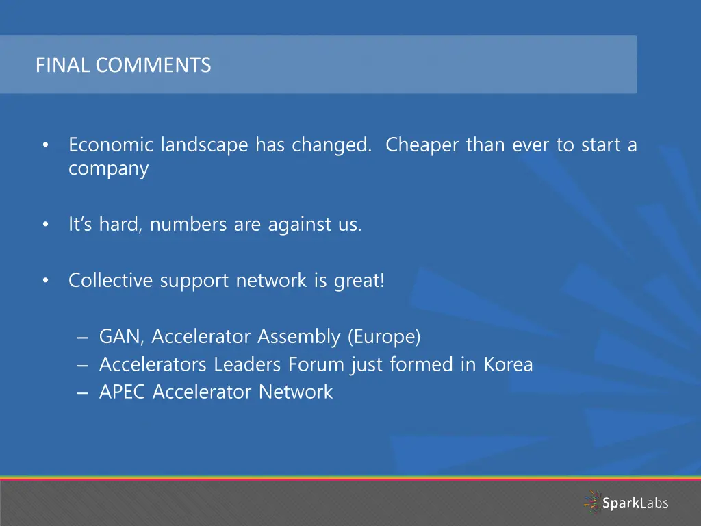 final comments