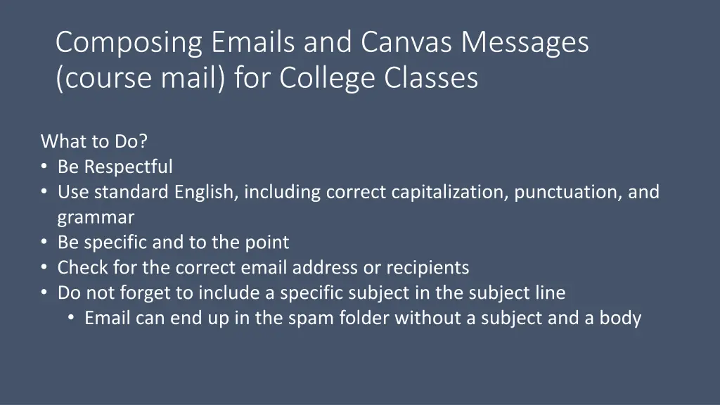 composing emails and canvas messages course mail