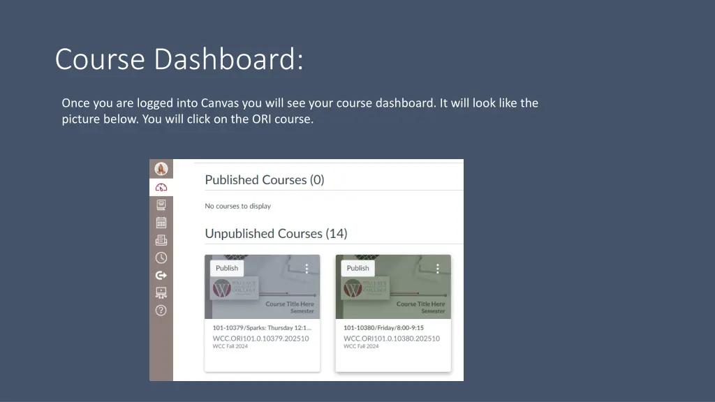 course dashboard