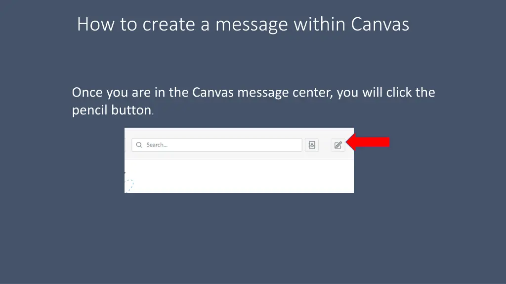 how to create a message within canvas
