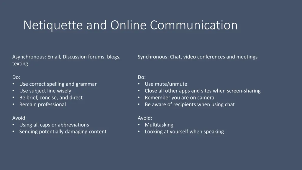 netiquette and online communication