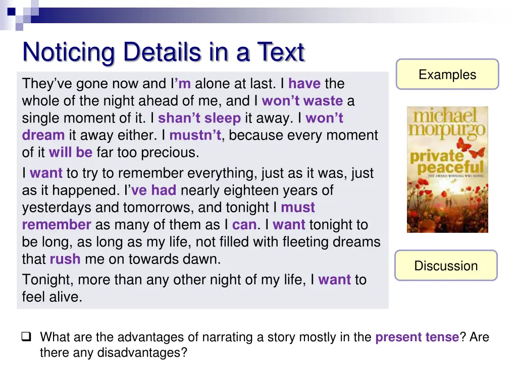 noticing details in a text 2
