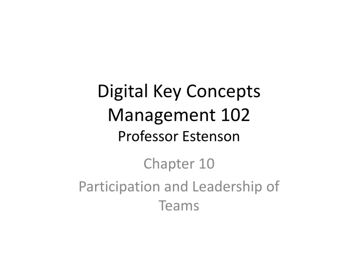 digital key concepts management 102 professor