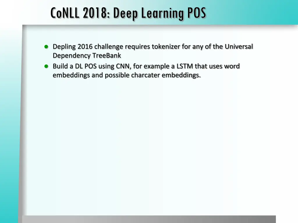 conll 2018 deep learning pos