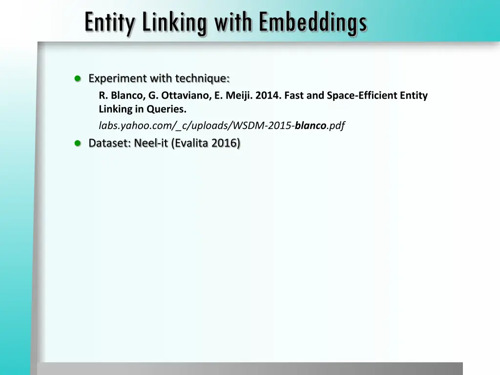 entity linking with embeddings