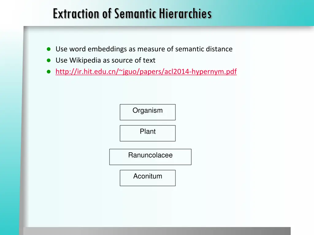 extraction of semantic hierarchies