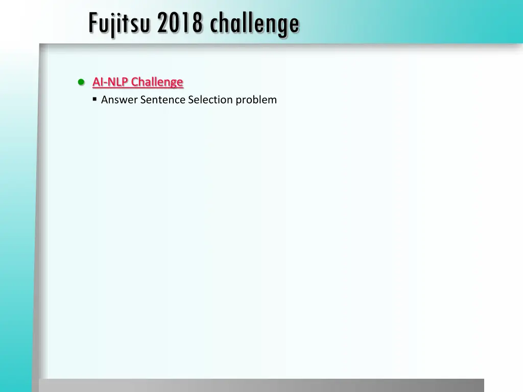 fujitsu 2018 challenge