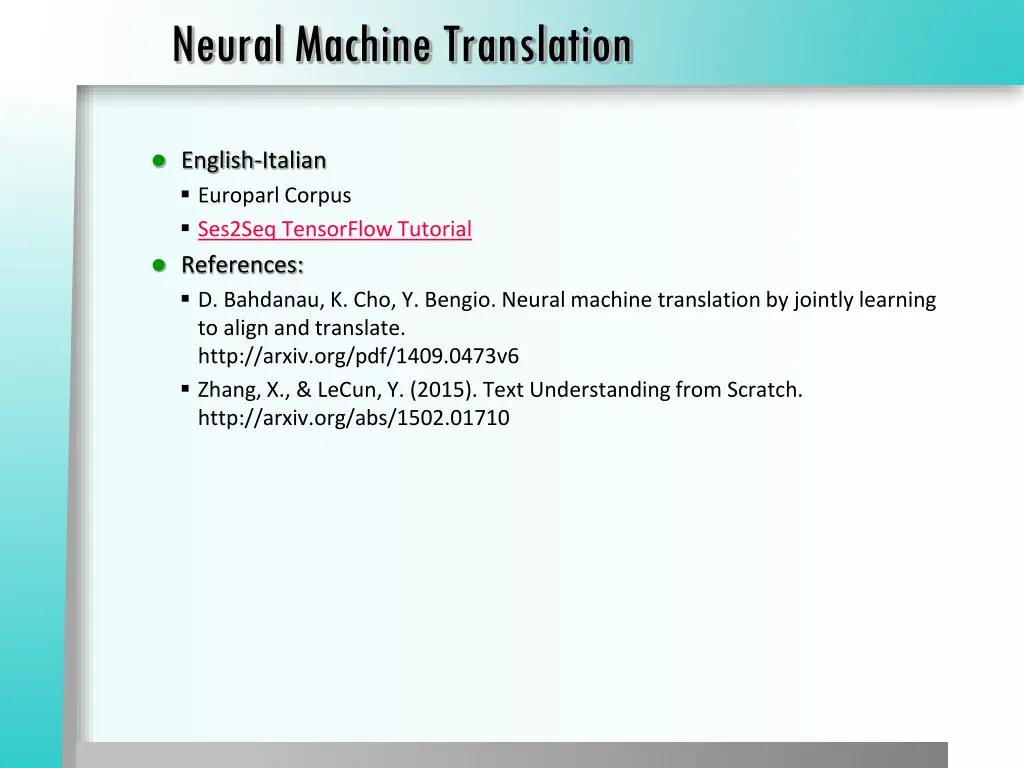 neural machine translation