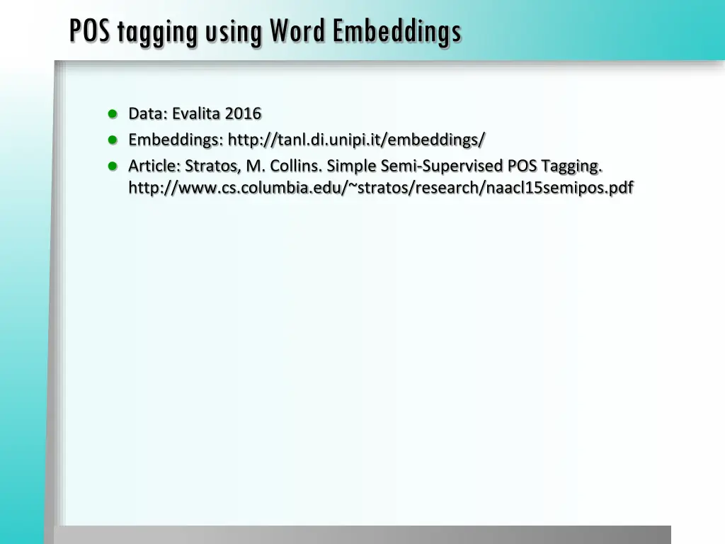 pos tagging using word embeddings