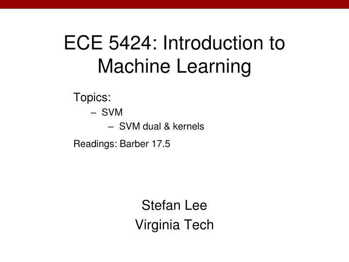 ece 5424 introduction to machine learning