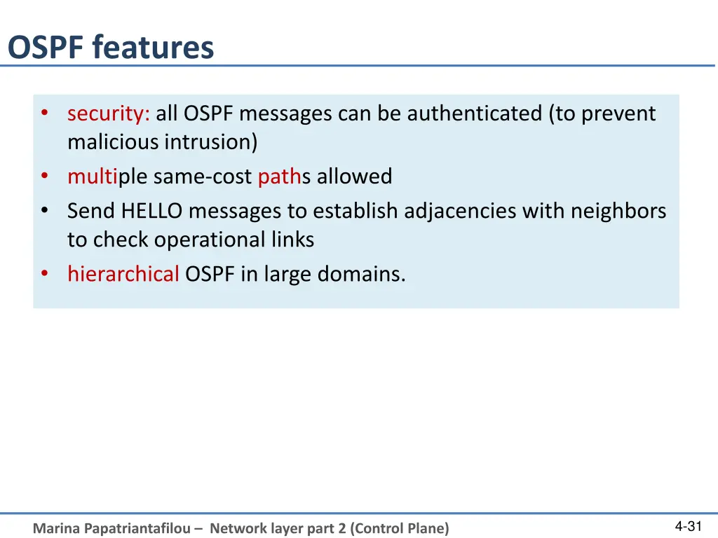 ospf features