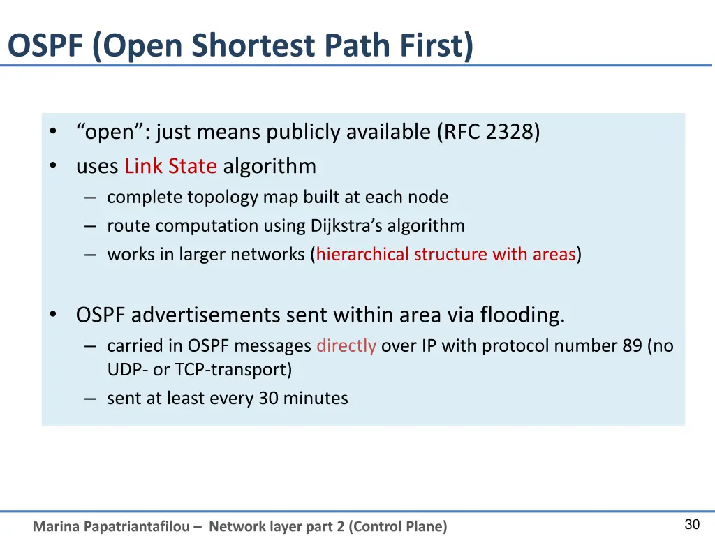 ospf open shortest path first
