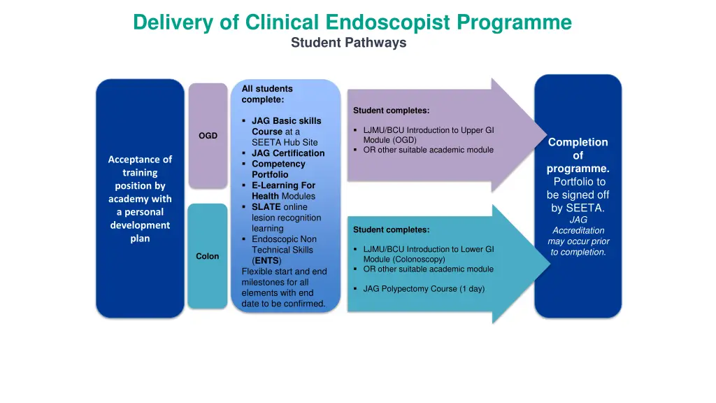 delivery of clinical endoscopist programme
