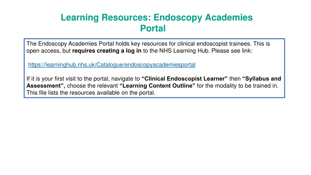 learning resources endoscopy academies portal