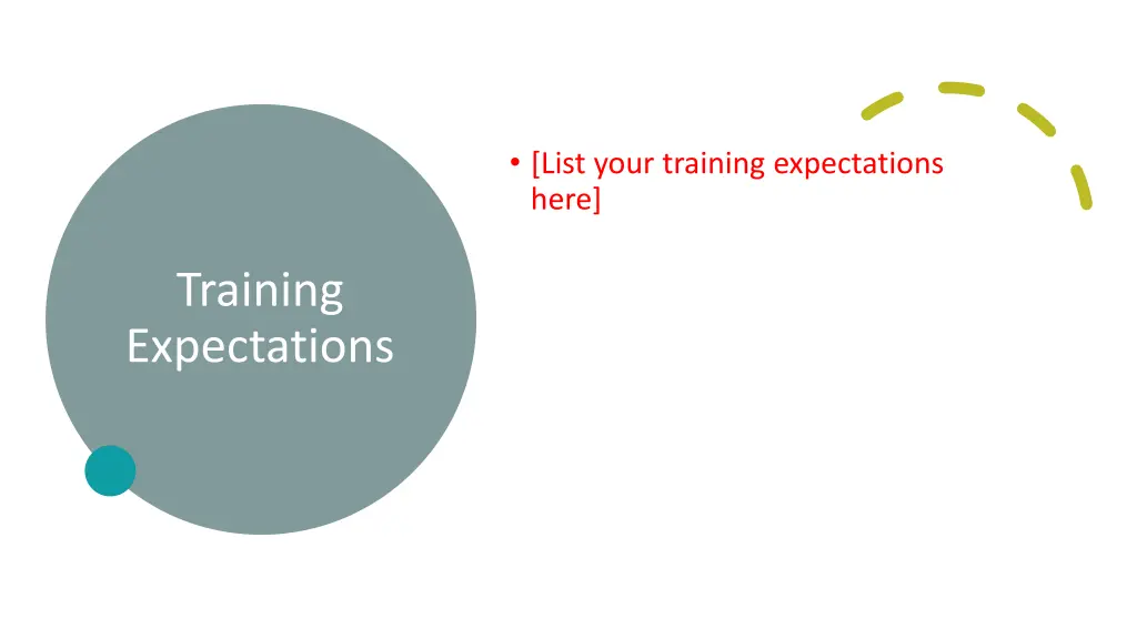 list your training expectations here
