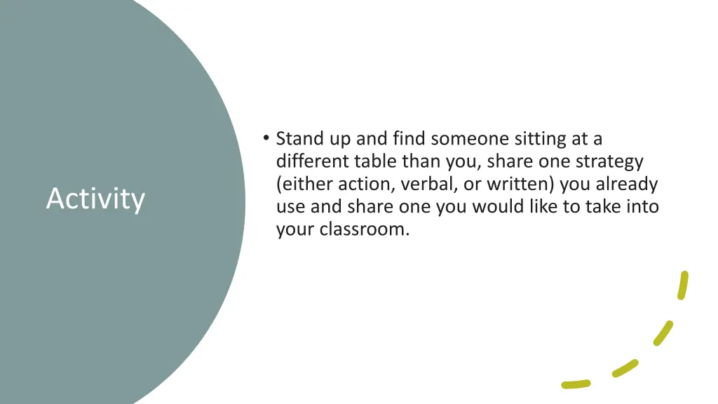 stand up and find someone sitting at a different