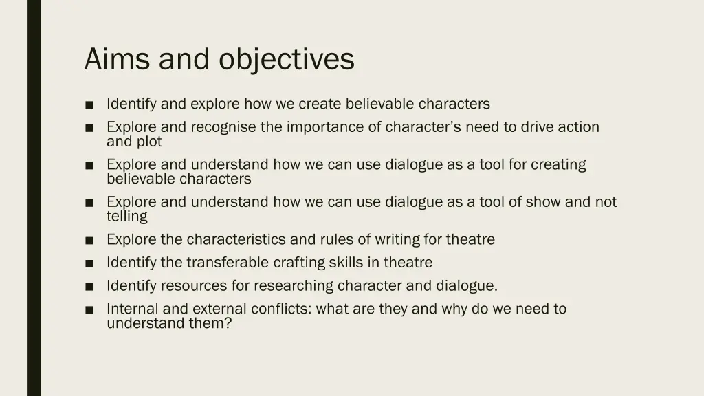 aims and objectives