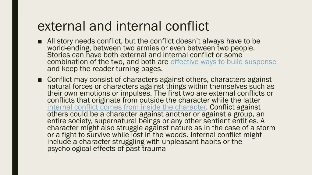 external and internal conflict all story needs
