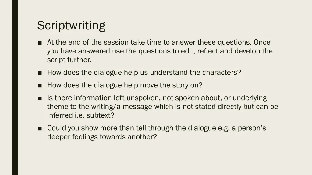 scriptwriting