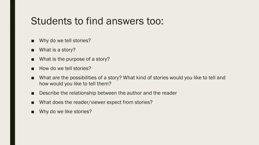 students to find answers too
