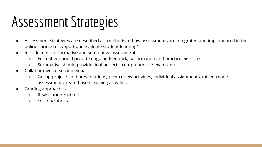 assessment strategies