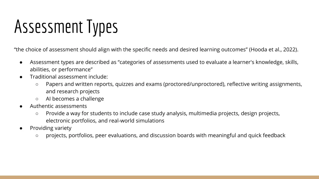 assessment types
