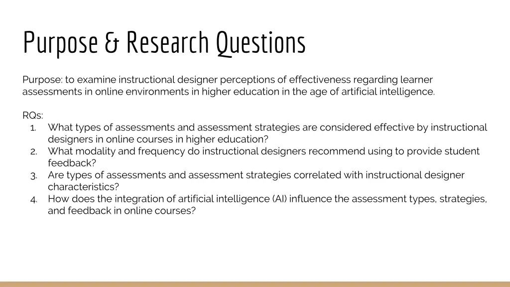 purpose research questions