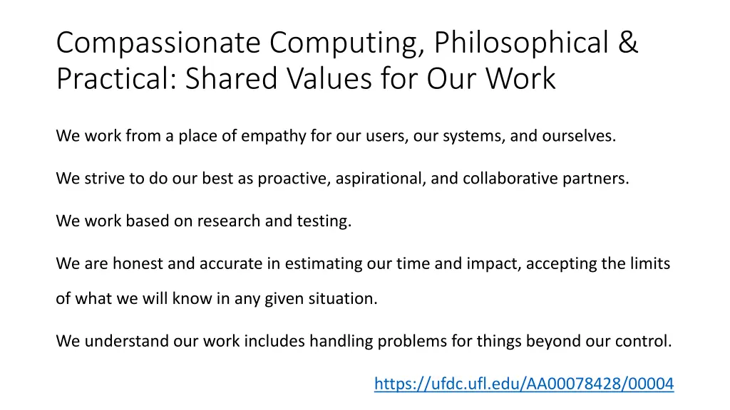 compassionate computing philosophical practical