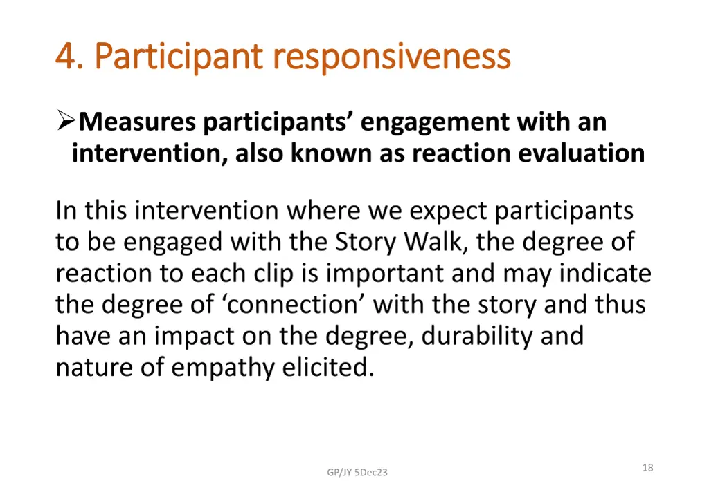 4 participant responsiveness 4 participant