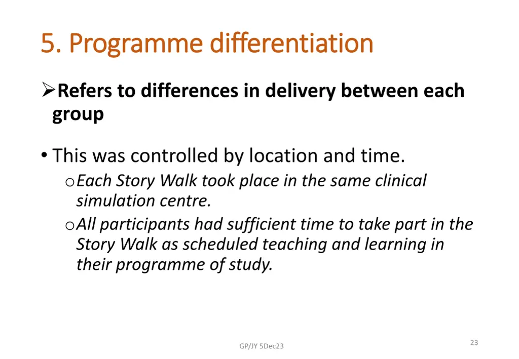 5 programme differentiation 5 programme