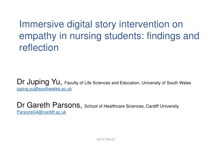 immersive digital story intervention on empathy