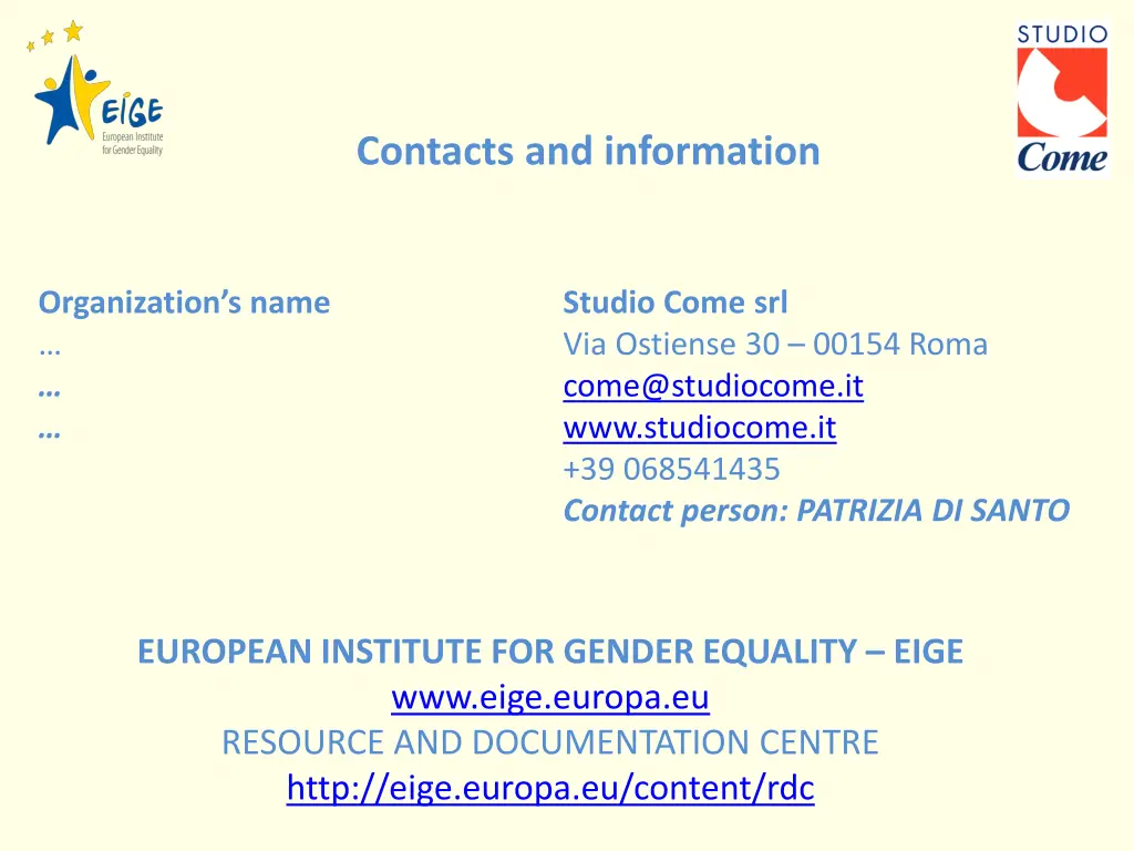 contacts and information