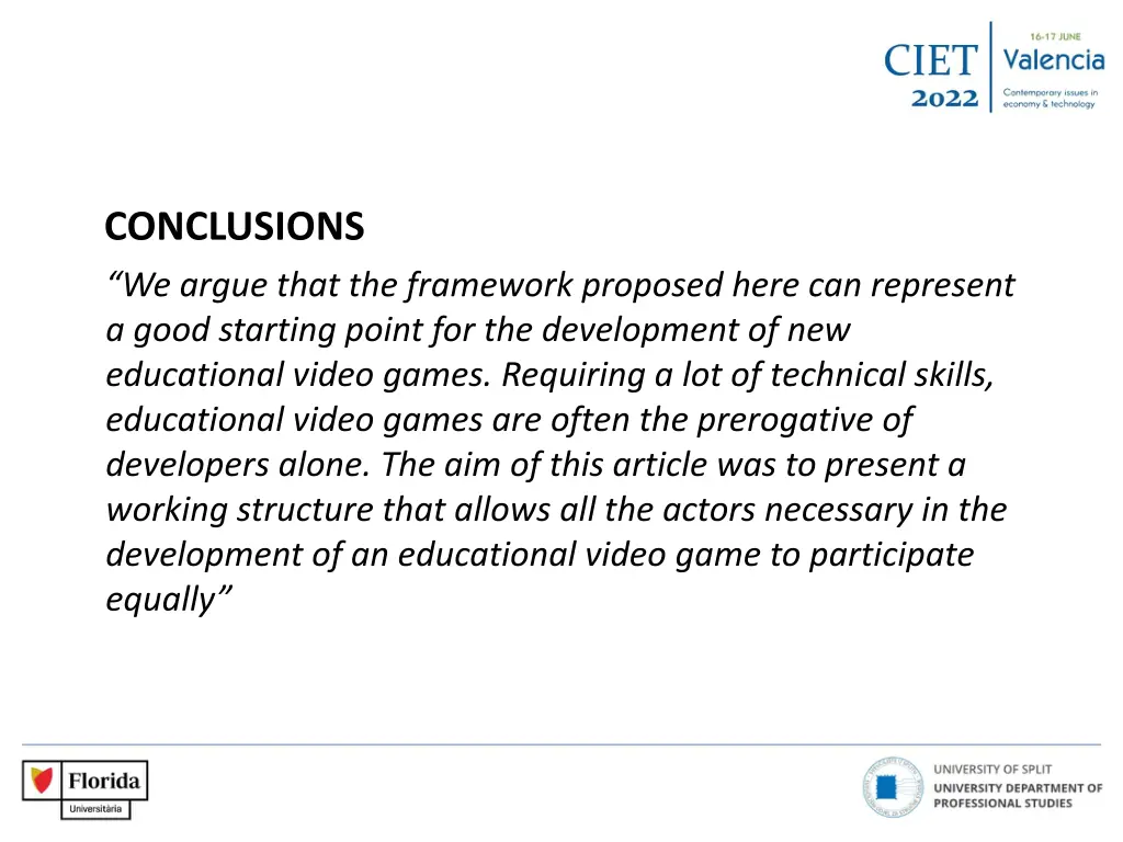 conclusions we argue that the framework proposed