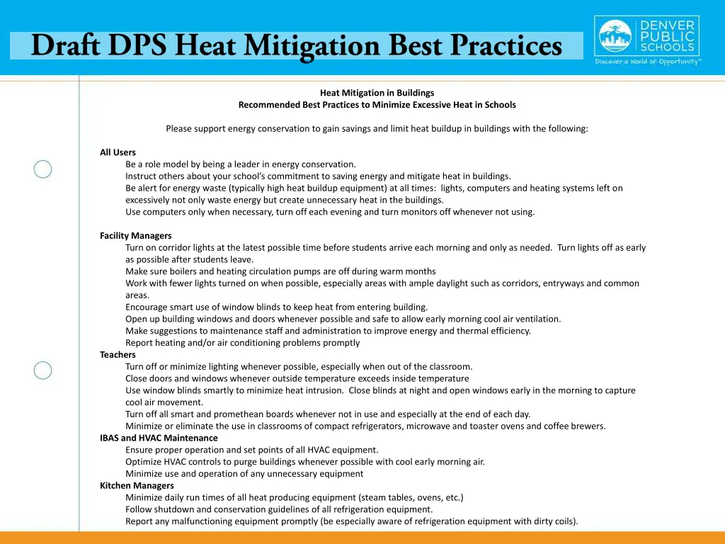 heat mitigation in buildings