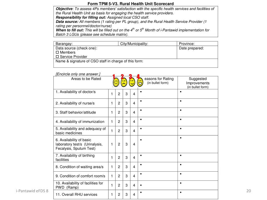 form tpm 5 v3 rural health unit scorecard